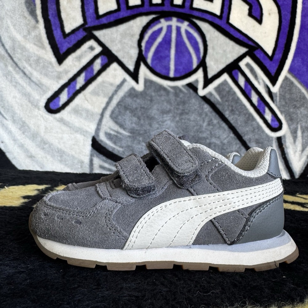 Size 8c - PUMA TODDLER BOY Gray SNEAKERS 384462-01